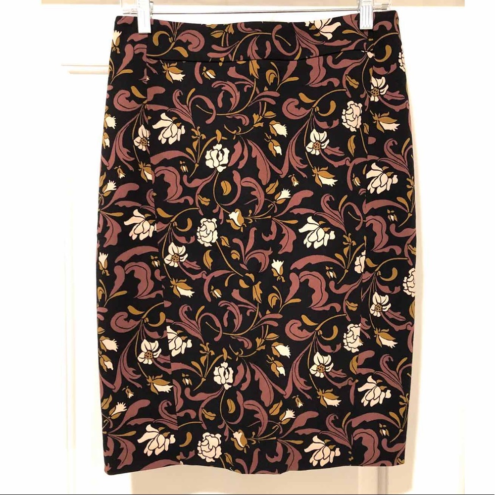 LOFT Floral Stretch Pencil Skirt